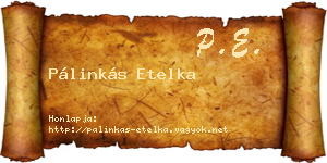 Pálinkás Etelka névjegykártya